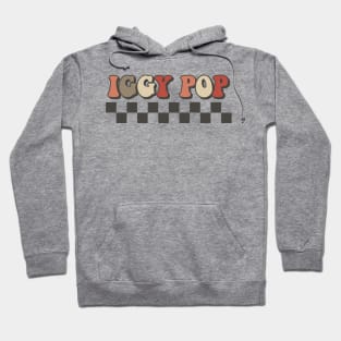 Iggy Pop Checkered Retro Groovy Style Hoodie